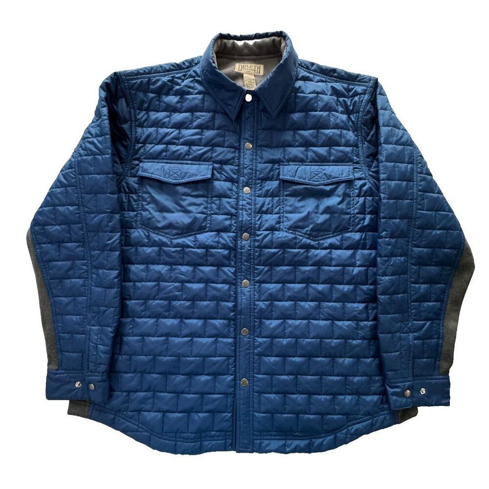 Duluth Trading Co. Men's 2XL Blue Quilted Jacket 3M Thinsulate Snap Buttons